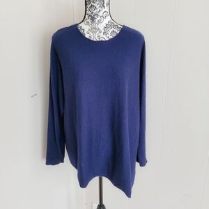 Eileen Fisher 100% Cashmere Crew Neck Asymmetrical Sweater
